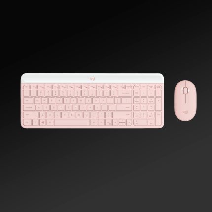 TECLADO + MOUSE WIRE LOGITECH MK470 SLIM ROSE